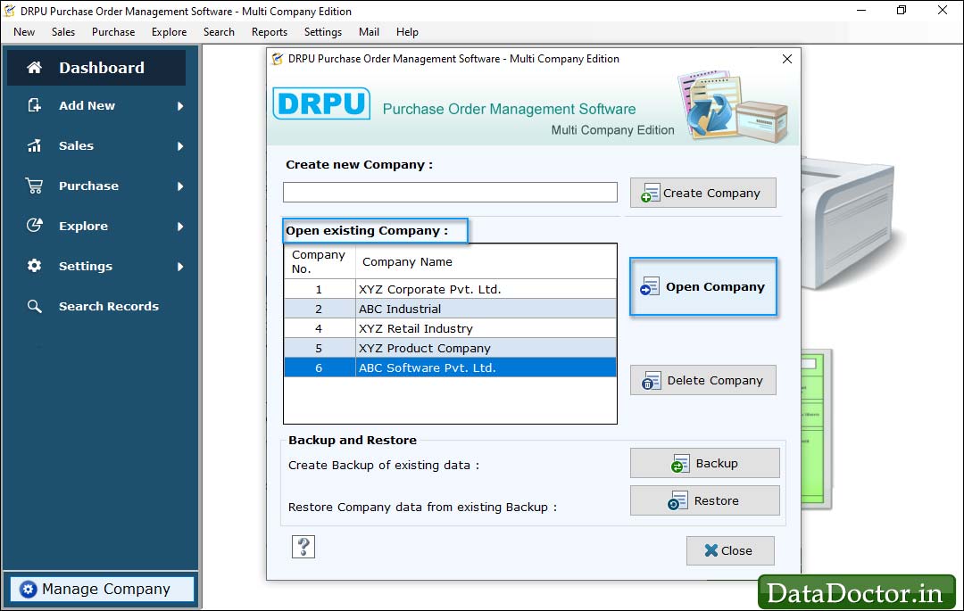 Purchase Order Software - Multi Company Edition