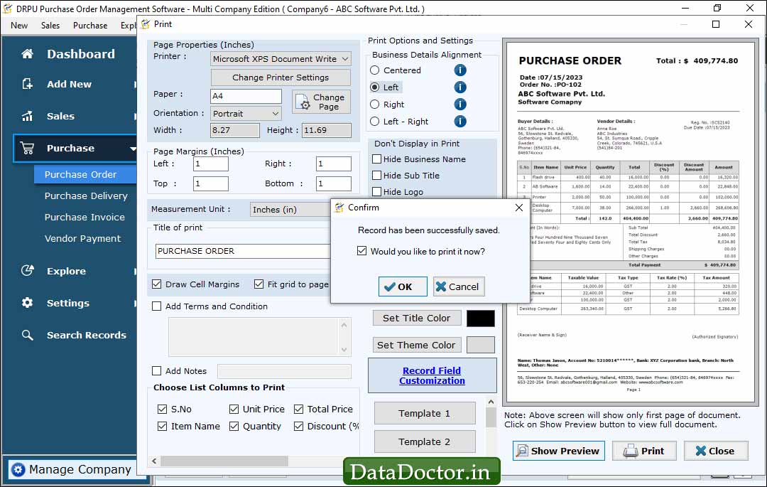 Print Invoice