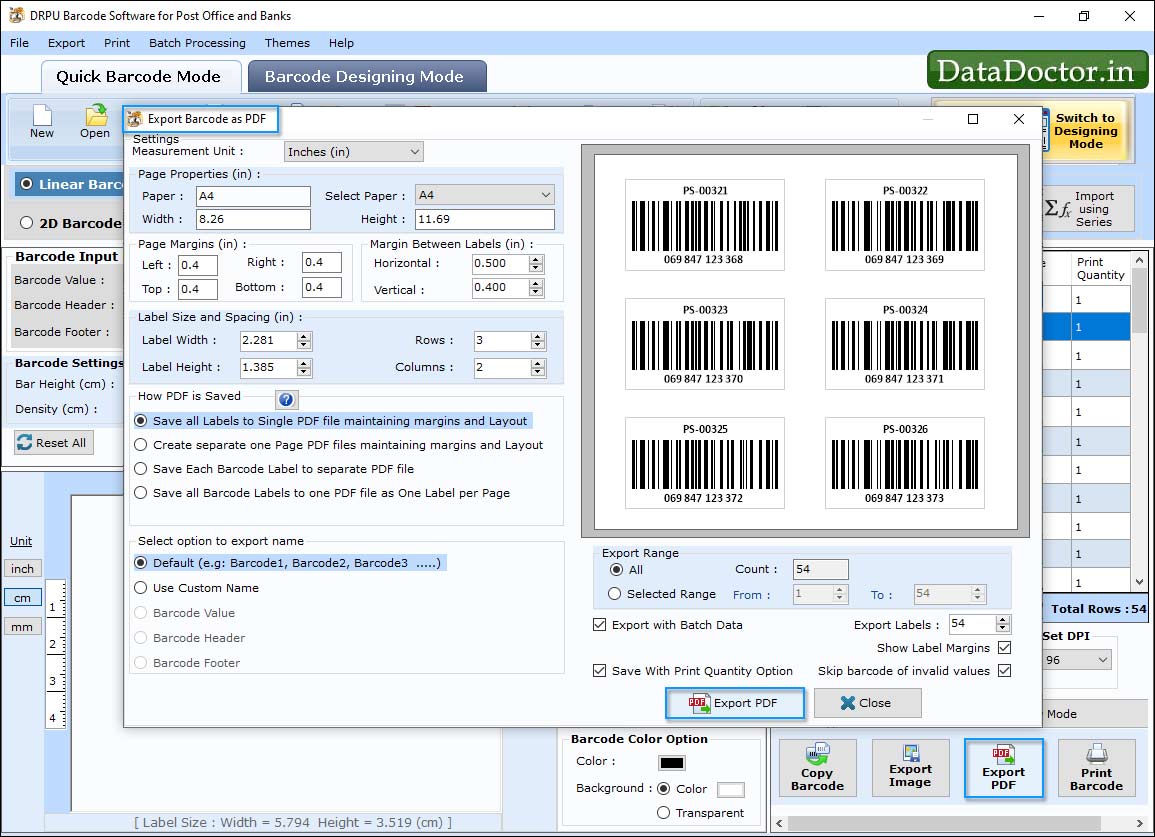 Barcode Label Maker for Post Office and Bank