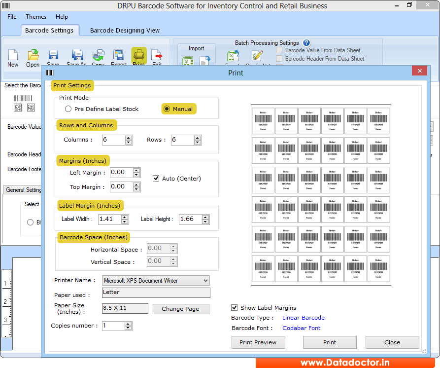 Screenshots of Barcode Label Maker Inventory Control and Retail