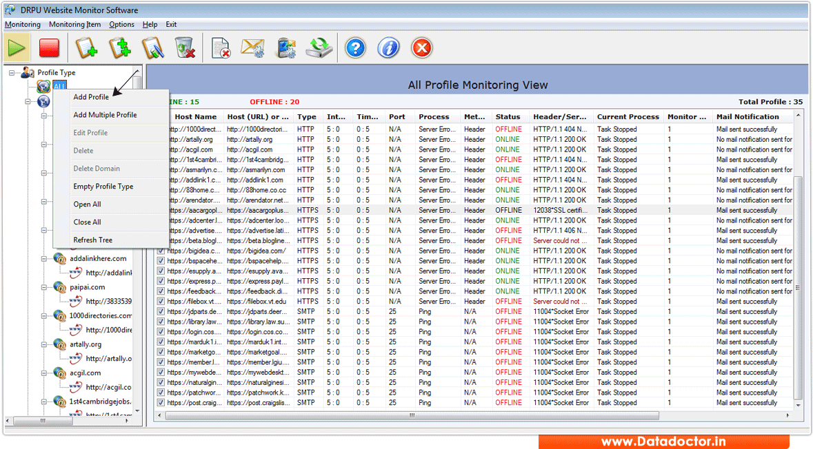 أداة مراقبة موقع الويب Web Server Performance Monitoring