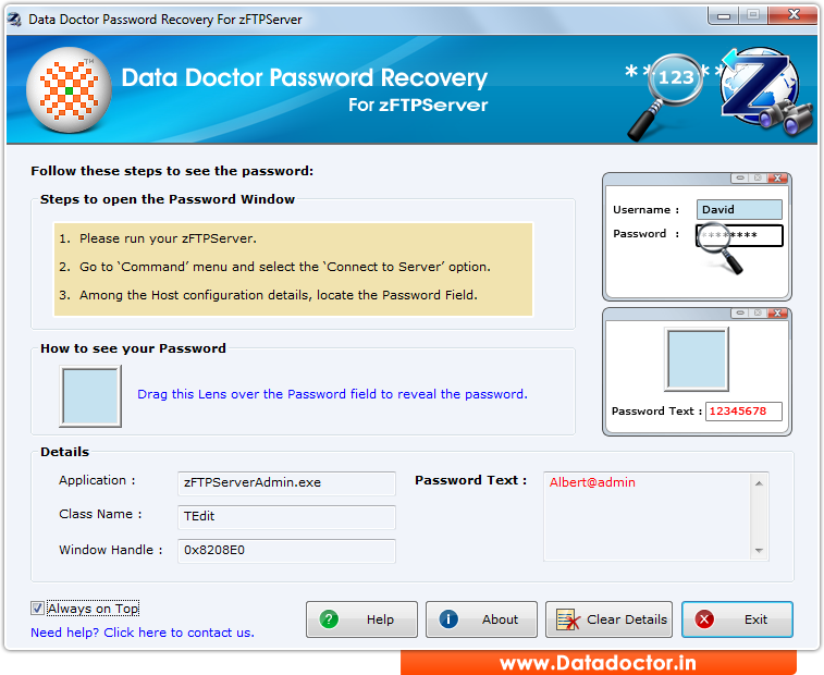 Password Recovery Software For zFTPServer